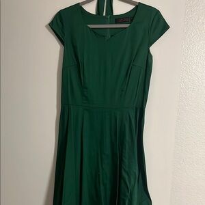 Emerald Green A-Line Dress Knee-Length